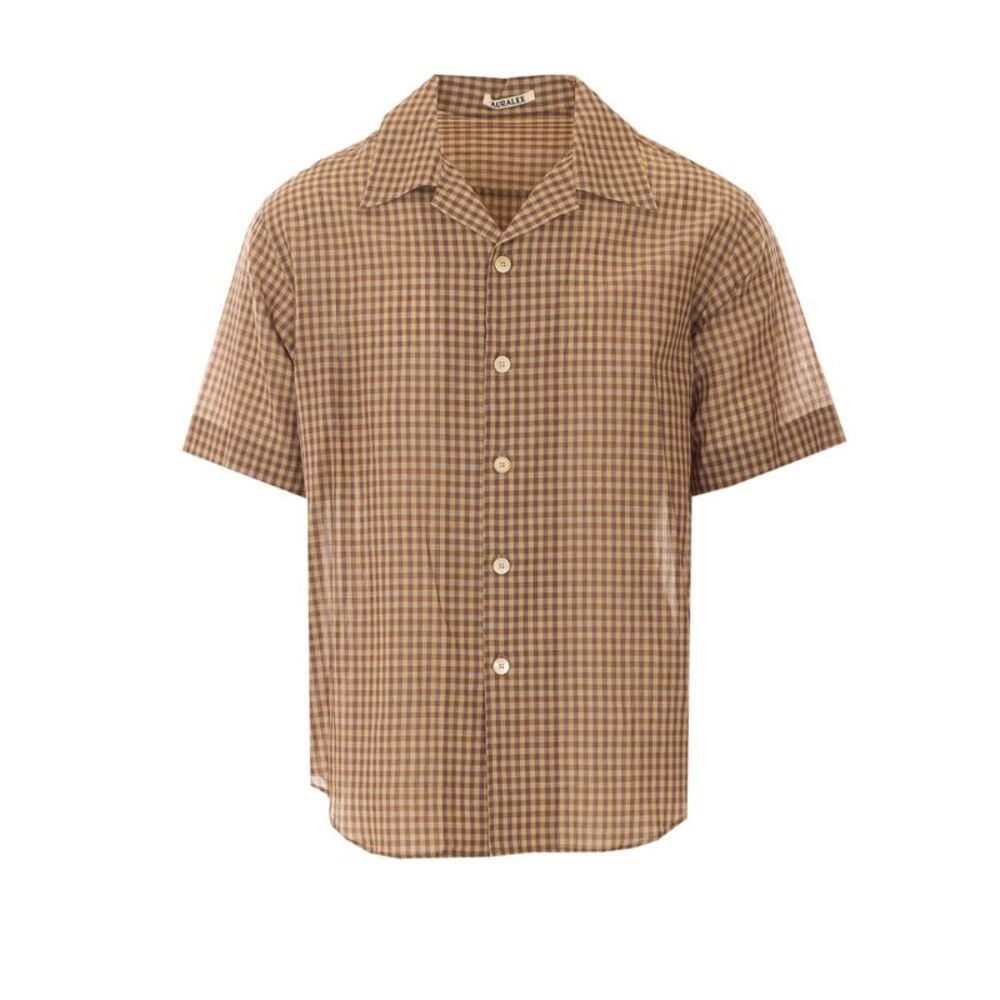 Auralee Men Short Sleeves Check Shirt